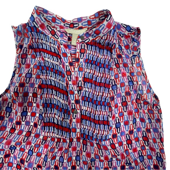 Banana Republic Women’s Sleeveless Geometric Multicolor Sheer Blouse Size S - Picture 3 of 7